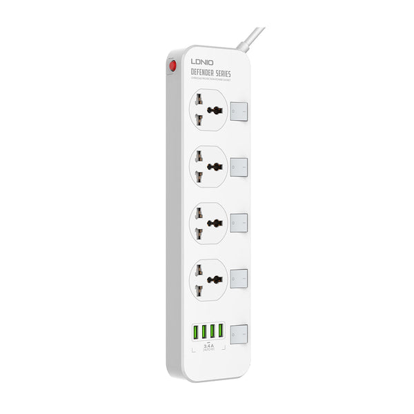 LDINIO - SC4408 Multiprise universelle avec 4 prises AC + 4USB.
