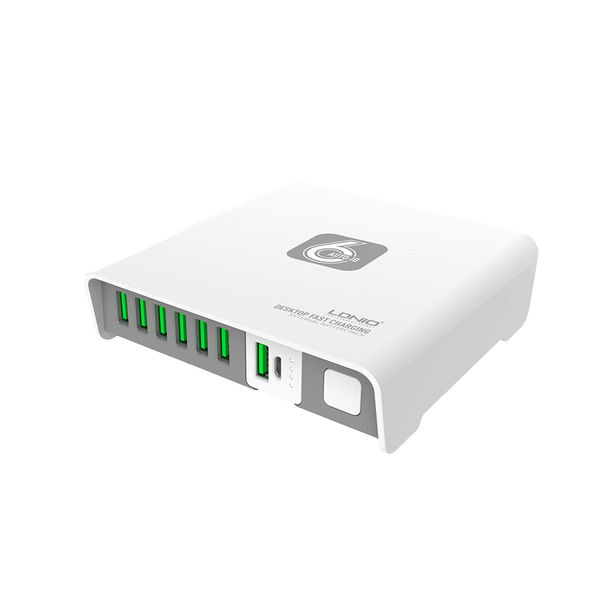 LDINIO - A6802 Boîtier magique : chargeur 6 ports USB avec batterie externe de 2600mAh.