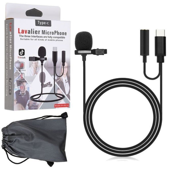 Microphone Lavalier JH-042 Type-C Microphone à Condensateur Omnidirectionnel