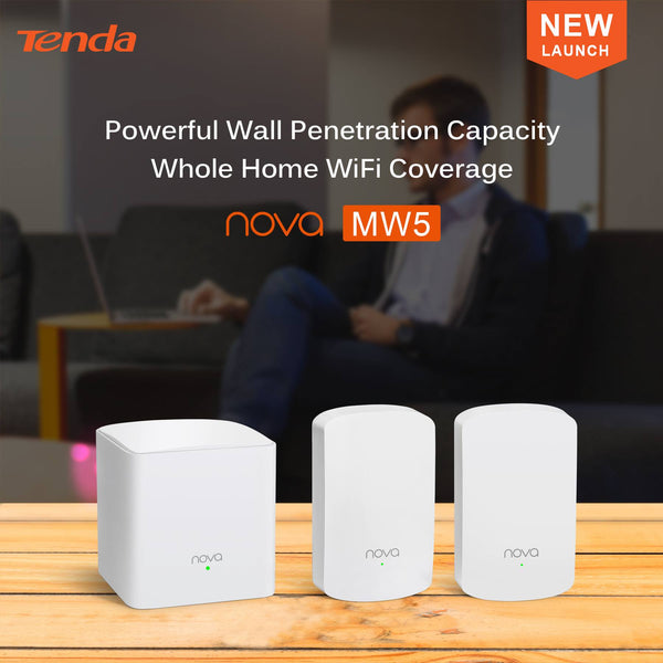 Tenda NOVA MW5 (3 pack) dual band 2.4+5GHz distribution mesh WiFi system 300m2